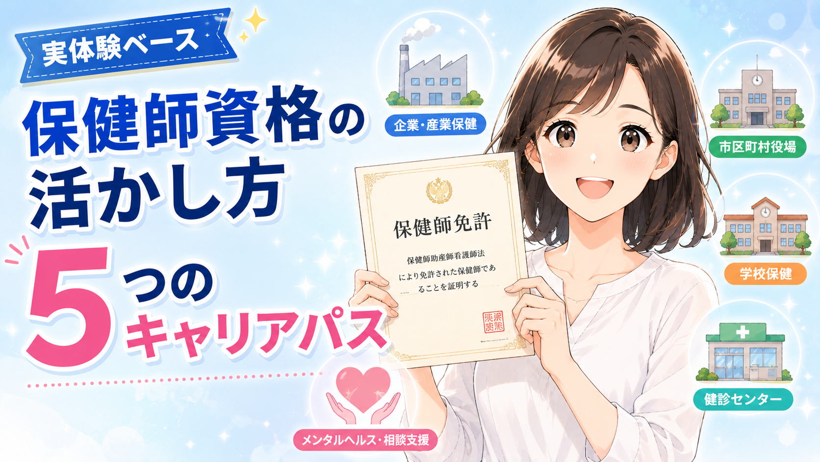 保健師資格の活かし方｜5つのキャリアパス