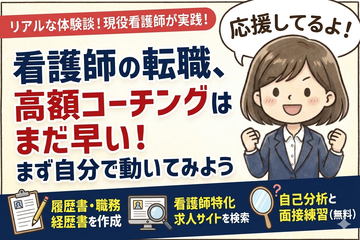 看護師の転職、高額コーチングはまだ早い